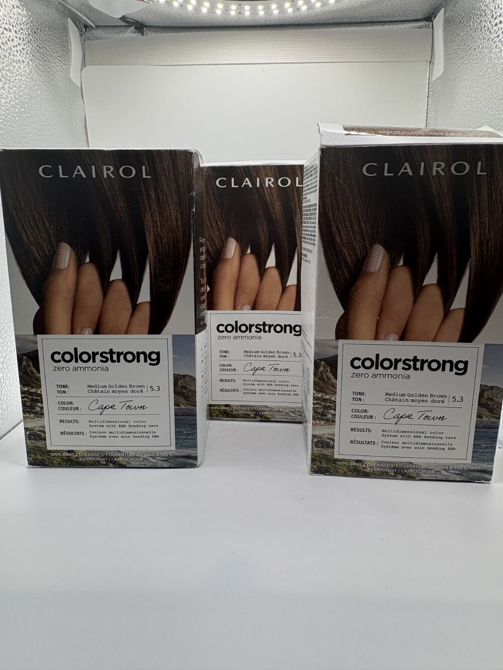 Clairol ColorStrong Hair Color Dye #5.3 Cape Town Medium Golden Brown Lot Of 3